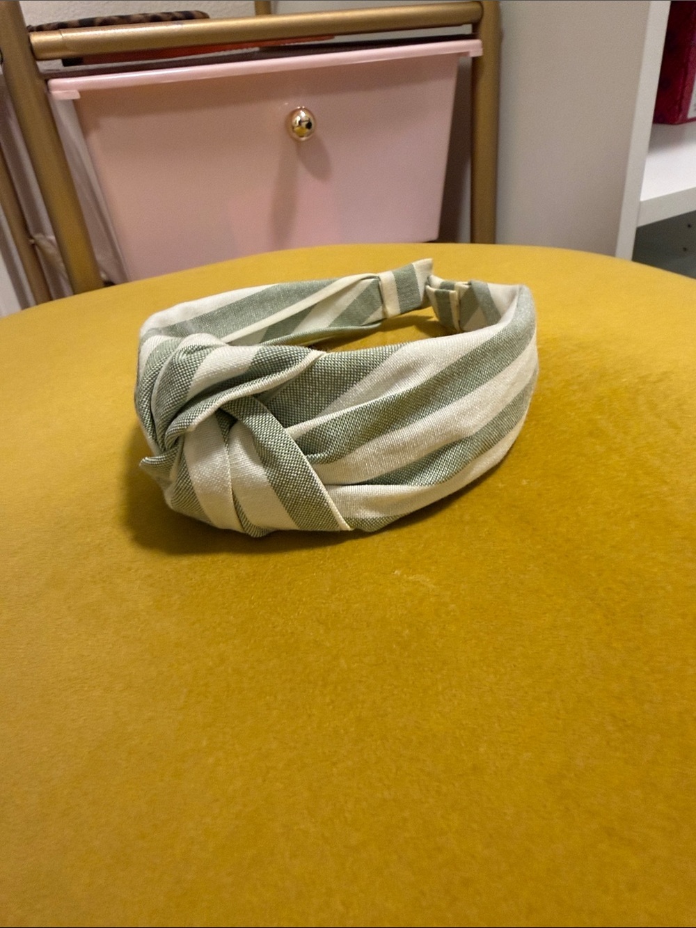 Green Wide Stripe Knotted Headband